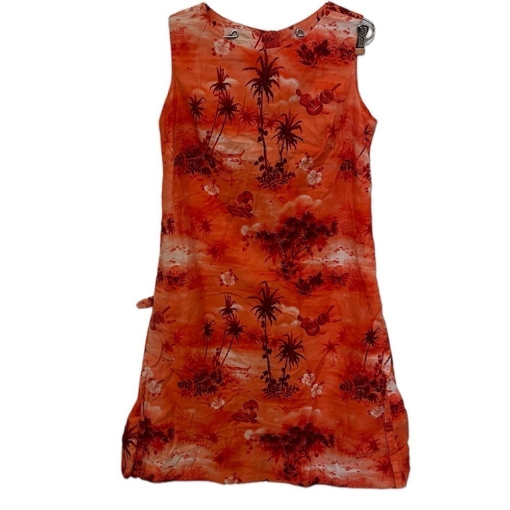 Vintage Royal Hawaiian Made in Hawaii Tropical Sleeveless Shift Mini Dress Luau